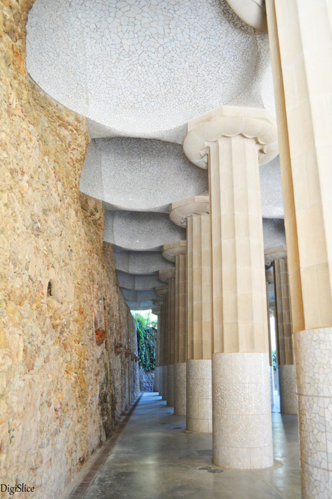 Columns at Sala Hipóstila in Parc Güell, Barcelona
